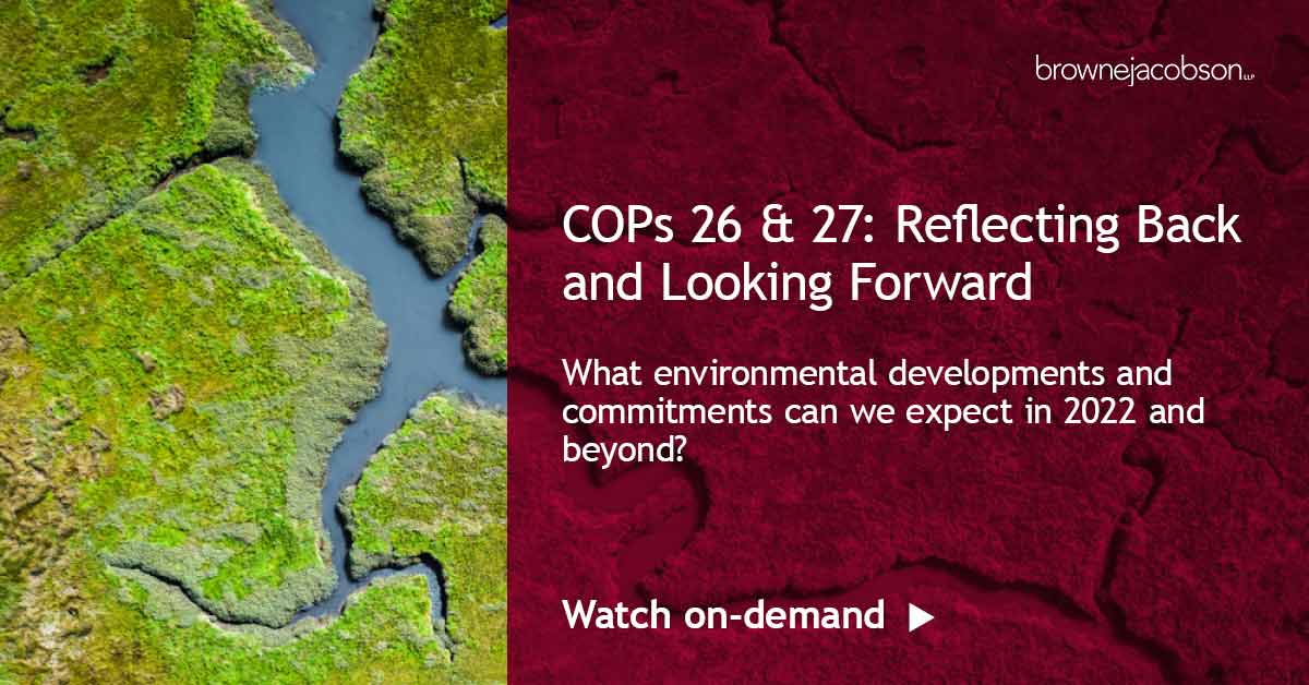 COP26 & 27 webinar: Environmental developments for 2022