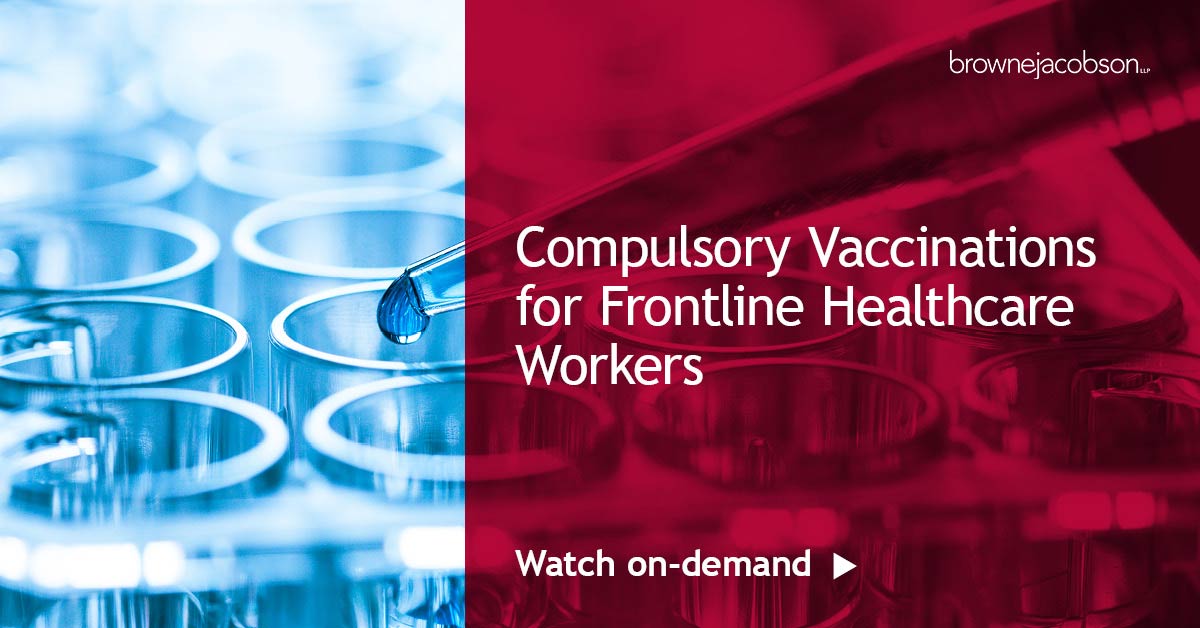 Compulsory vaccinations for frontline healthcare workers
