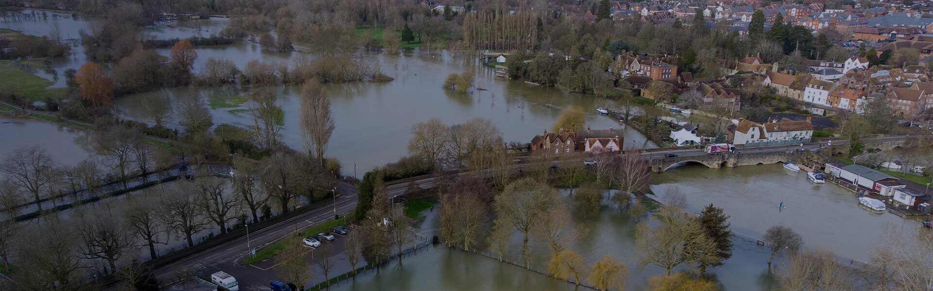 Image of a river that has flooded