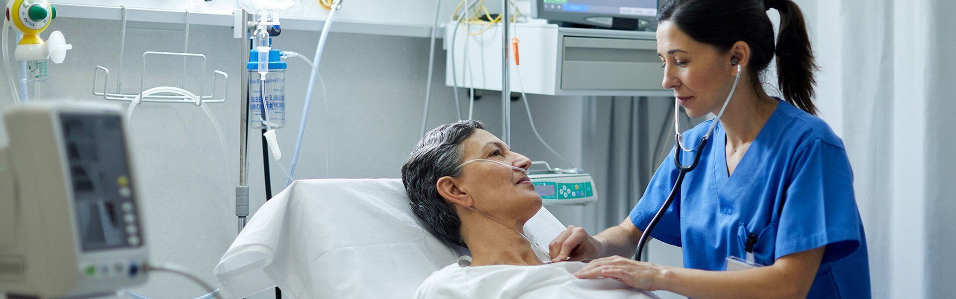 Doctor with a patient in a hospital setting